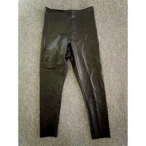 Mario Serrani Italy Faux Leather Leggings Womens Large  Black Straight Leg Pants